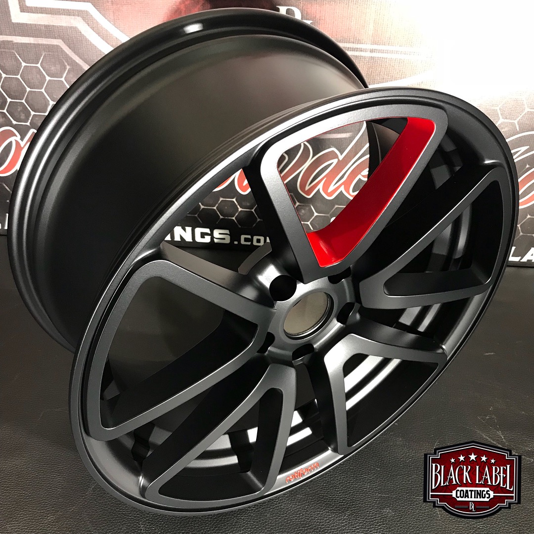 Custom Two Tone Wheels coated in Black Jack and Very Red | Gallery ...