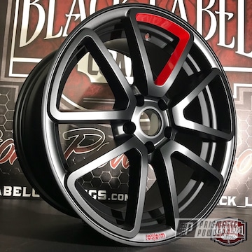 Custom Two Tone Wheels Coated In Black Jack And Very Red