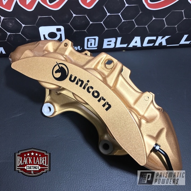 Personalized Brembo Brake Calipers Coated In Tomic Gold Ii And Clear Vision
