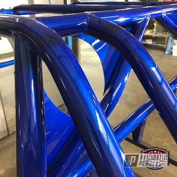 Off-road Rzr Cage Coated In Illusion Blue-berg And Clear Vision