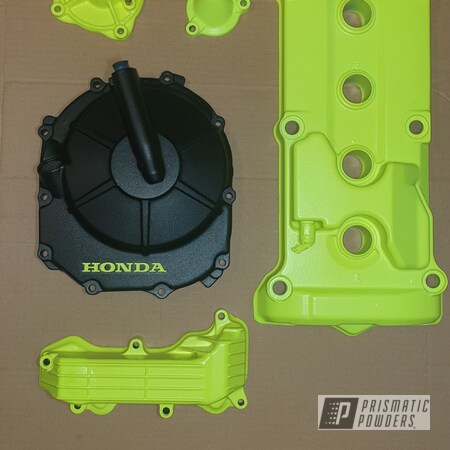 Powder Coating: 3 Piece,Automotive,Honda,Neon Yellow PSS-1104,Silk Satin Black HSS-1336,Automotive Parts