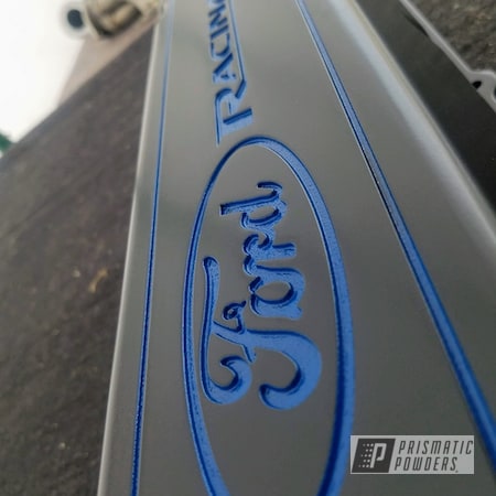Powder Coating: Blizzard Blue PRB-2098,Valve Cover,Valve Covers,Ford,Applied Plastic Coatings,Colorado,BLACK JACK USS-1522,Air Cleaner Cover