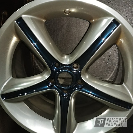 Powder Coating: Clear Vision PPS-2974,SUPER CHROME USS-4482,Dark Blue Metallic PMB-5701,Powder Coated Ford Mustang Wheels