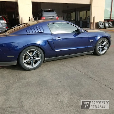 Powder Coating: Powder Coated Ford Mustang Wheels,Clear Vision PPS-2974,SUPER CHROME USS-4482,Dark Blue Metallic PMB-5701