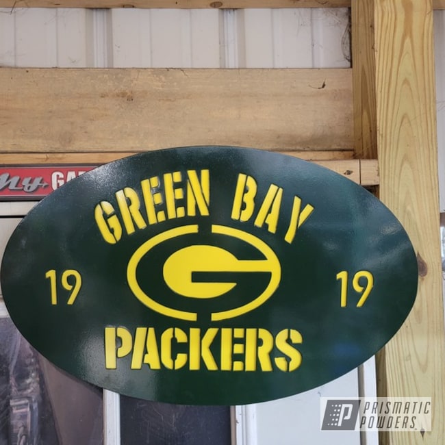 Powder Coated Green Bay Packers Sign In Pss-0118 And Pss-0760