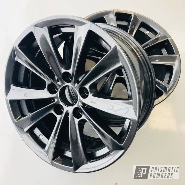 Factory Bmw Wheels Re-coated In Cadillac Grey