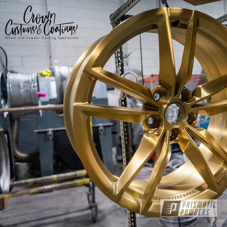Powder Coating: Wheels,Transparent,Custom Wheels,Rims,Anodized Gold PPB-2262,Hand Brushed Wheels,one of a kind,Chevy,Camaro