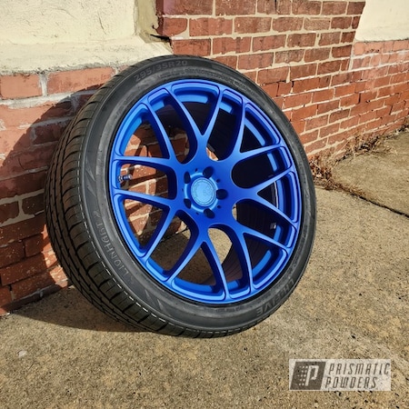 Powder Coating: Rims,Two Stage Application,Casper Clear PPS-4005,Illusion Smurf PMB-6909,Wheels