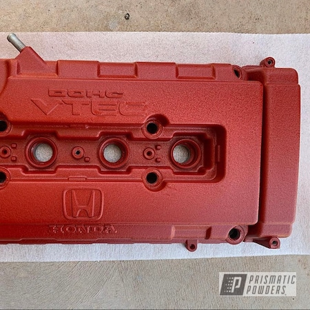 Powder Coating: Automotive,Valve Covers,Honda Engine Cover,Desert Red Wrinkle PWS-2762