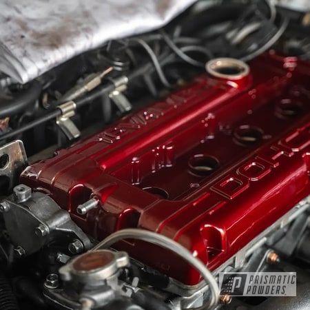 Powder Coating: Automotive,Clear Vision PPS-2974,Valve Covers,Illusion Cherry PMB-6905,2 stage,Engine Parts,Mitsubishi,Illusions,Valve Cover,Automotive Parts,DSM