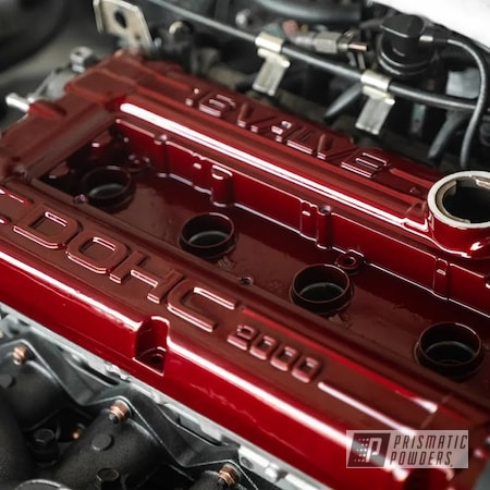 Powder Coating: Valve Cover,Valve Covers,Automotive Parts,Engine Parts,Mitsubishi,Illusion Cherry PMB-6905,Clear Vision PPS-2974,2 stage,Automotive,Illusions,DSM