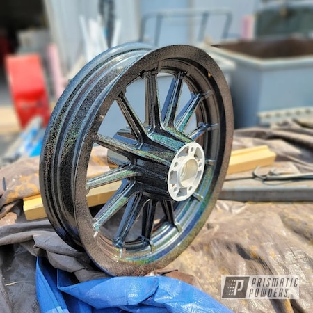 Powder Coating: Wheels,Rainbows,Clear Vision PPS-2974,Motorcycle Rims,Rims,Motorcycle Wheels,2 stage,Motorcycle Rim,Rainbow's End PMB-2691