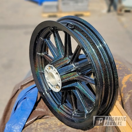 Powder Coating: Motorcycle Rims,Rims,Rainbow's End PMB-2691,Clear Vision PPS-2974,2 stage,Motorcycle Rim,Rainbows,Motorcycle Wheels,Wheels