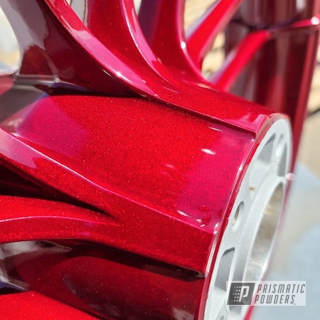 Powder Coating: Rims,Illusion Cherry PMB-6905,Clear Vision PPS-2974,2 stage,Motorcycle Rim,Wheels