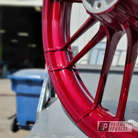 Powder Coating: Wheels,Clear Vision PPS-2974,Rims,Illusion Cherry PMB-6905,2 stage,Motorcycle Rim