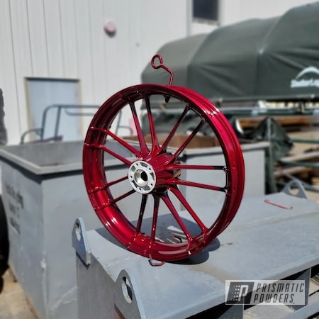 Powder Coating: Rims,Illusion Cherry PMB-6905,Clear Vision PPS-2974,2 stage,Motorcycle Rim,Wheels