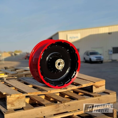 Powder Coating: Ink Black PSS-0106,2 Tone,Motorcycle Rims,3 Stage,Rims,Very Red PSS-4971,Clear Vision PPS-2974,Motorcycle Wheels,Wheels