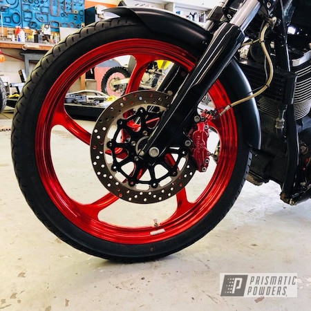 Powder Coating: Ink Black PSS-0106,Motorcycles,Custom,Rancher Red PPB-6415,Red,GMC Victory Red WA9260