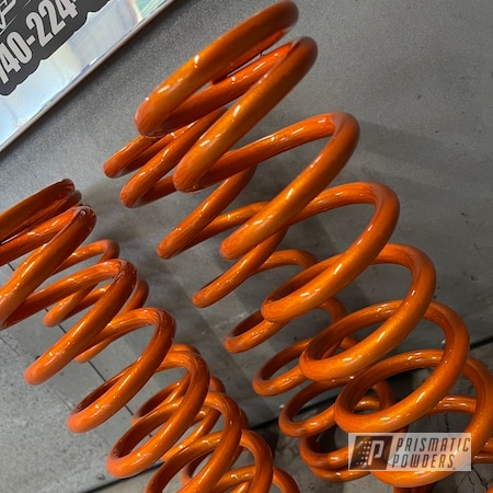 Powder Coating: Automotive,Coils,Clear Vision PPS-2974,Springs,2 stage,Illusion Orange PMS-4620