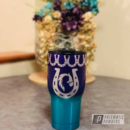 Powder Coating: Custom,Lollypop Purple PPS-1505,Tumbler,cup,Clear Vision PPS-2974,RTIC,Alien Silver PMS-2569,HD TEAL UPB-1848