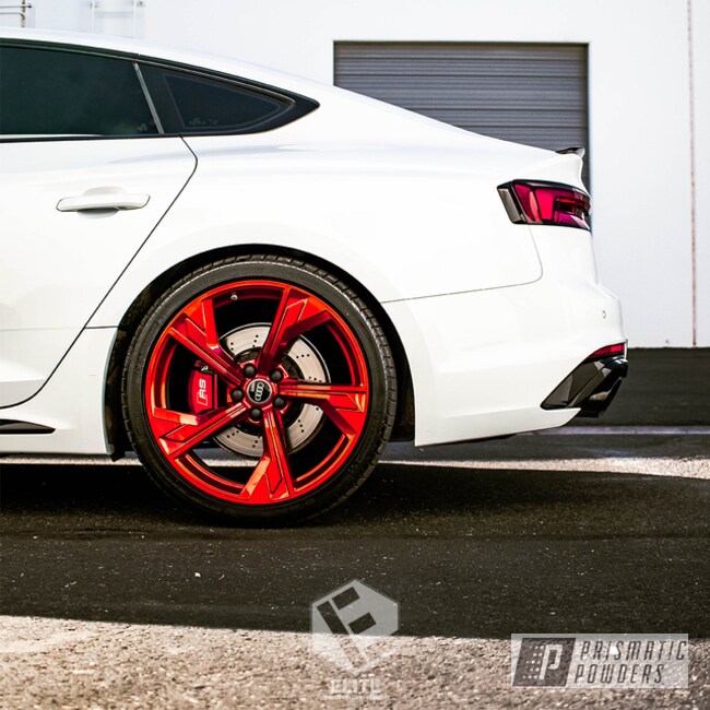 Powder Coated Audi Wheels In Ums-10671 And Ppb-6934