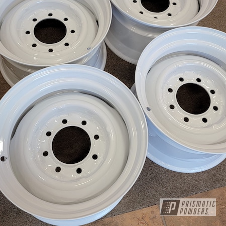 Powder Coating: Wheels,Rims,16" Wheels,Steel Wheels,Polar White PSS-5053,Steel Rims,16" Steel Wheels