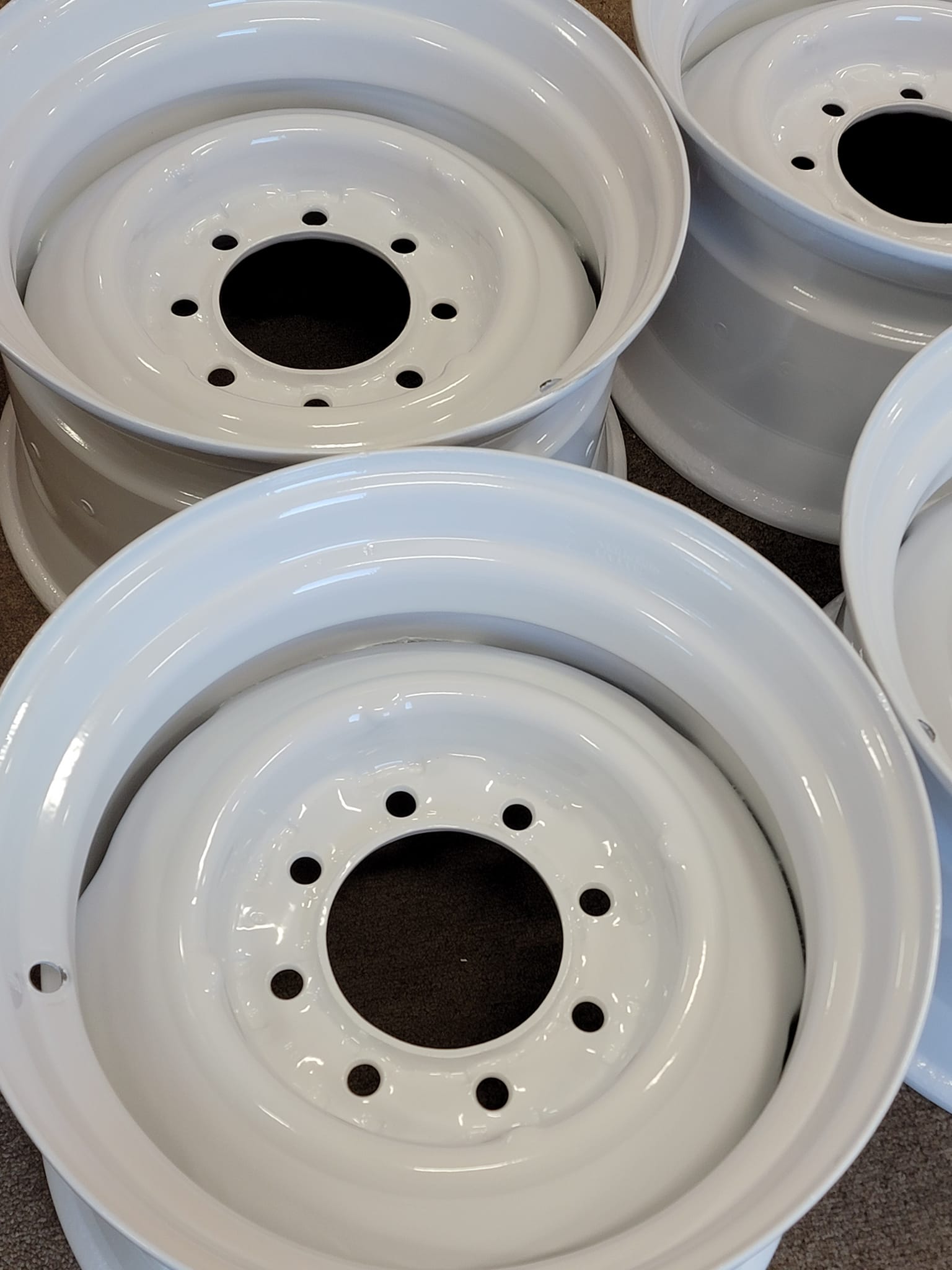 Steel Wheels Done in Polar White | Prismatic Powders