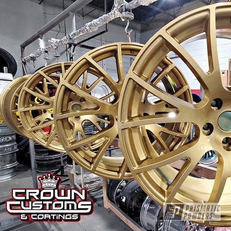 Powder Coating: Wheels,Gold Smith EMB-2573,Clear Vision PPS-2974,Two Stage Application,Custom Wheels,Rims,Replica