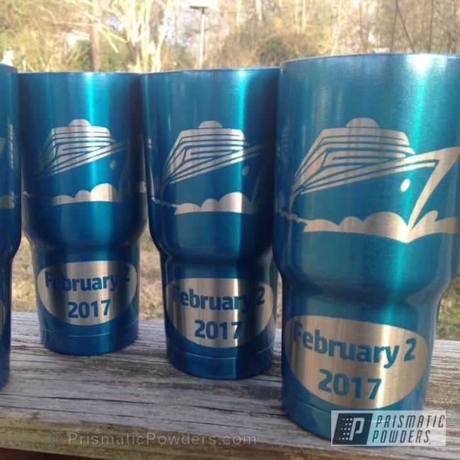 Cups Customized In A Mariner Blue Finish