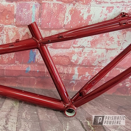 Powder Coating: Bicycle,Clear Vision PPS-2974,Illusions,Illusion Ruby PMB-10523,Bicycle Frame