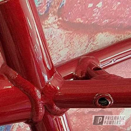 Powder Coating: Bicycle,Clear Vision PPS-2974,Illusions,Illusion Ruby PMB-10523,Bicycle Frame