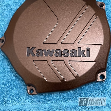 Powder Coating: Kawasaki,Flatter Black ESS-4441,Engine Cover,Dirt Bike,METALLIC BRONZE UMB-0336,Motorcycle Parts