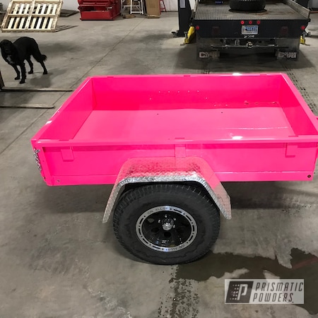 Powder Coating: Jeep,Trailer,Clear Vision PPS-2974,Sassy PSS-3063,Two Coat Application,Pink Color