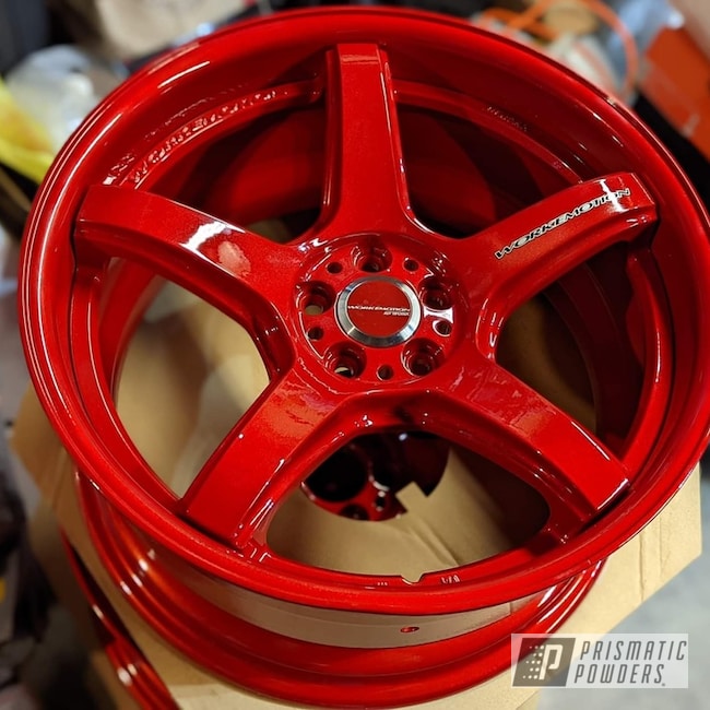 Powder Coated Wheels In Pps-2974 And Pms-4515