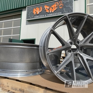 Powder Coated Custom Niche Wheels In Pms-2569 And Ppb-5680