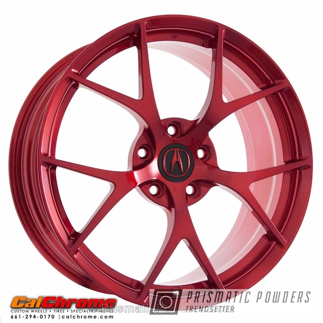 Powder Coating: Custom Wheel,Single Powder Application,Acura NSX,LOLLYPOP RED UPS-1506,Automotive,Solid Tone,Wheels