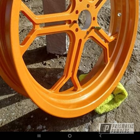 Powder Coating: Wheels,Warp 9 Racing,Clear Vision PPS-2974,KTM,500,Rims,17" Wheels,2 stage,Illusion Orange PMS-4620