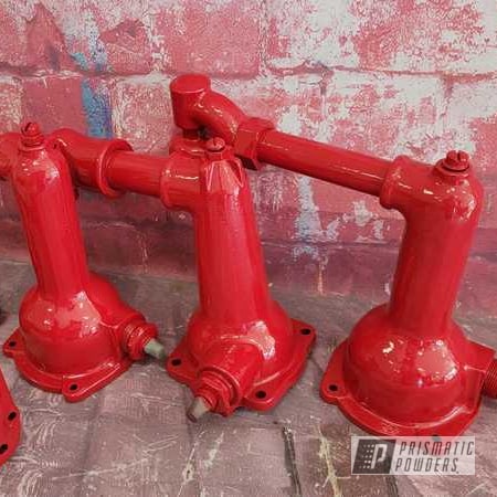 Powder Coating: Vintage Oil Pumps,RAL 3002 Carmine Red,Antiques,Vintage