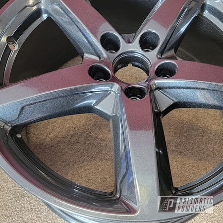 Powder Coating: Wheels,Rims,Aluminum Rims,17" Wheels,Heavy Black Metallic PMB-0223,Automotive Wheels,Aluminum Wheels