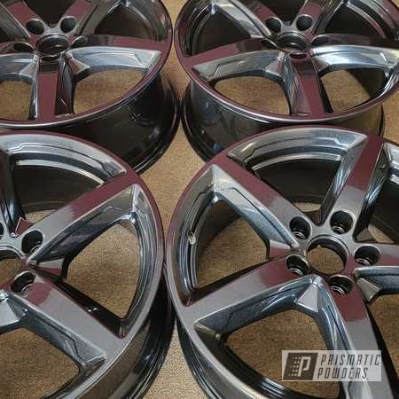 Powder Coating: Aluminum Wheels,Rims,Heavy Black Metallic PMB-0223,Automotive Wheels,17" Wheels,Aluminum Rims,Wheels