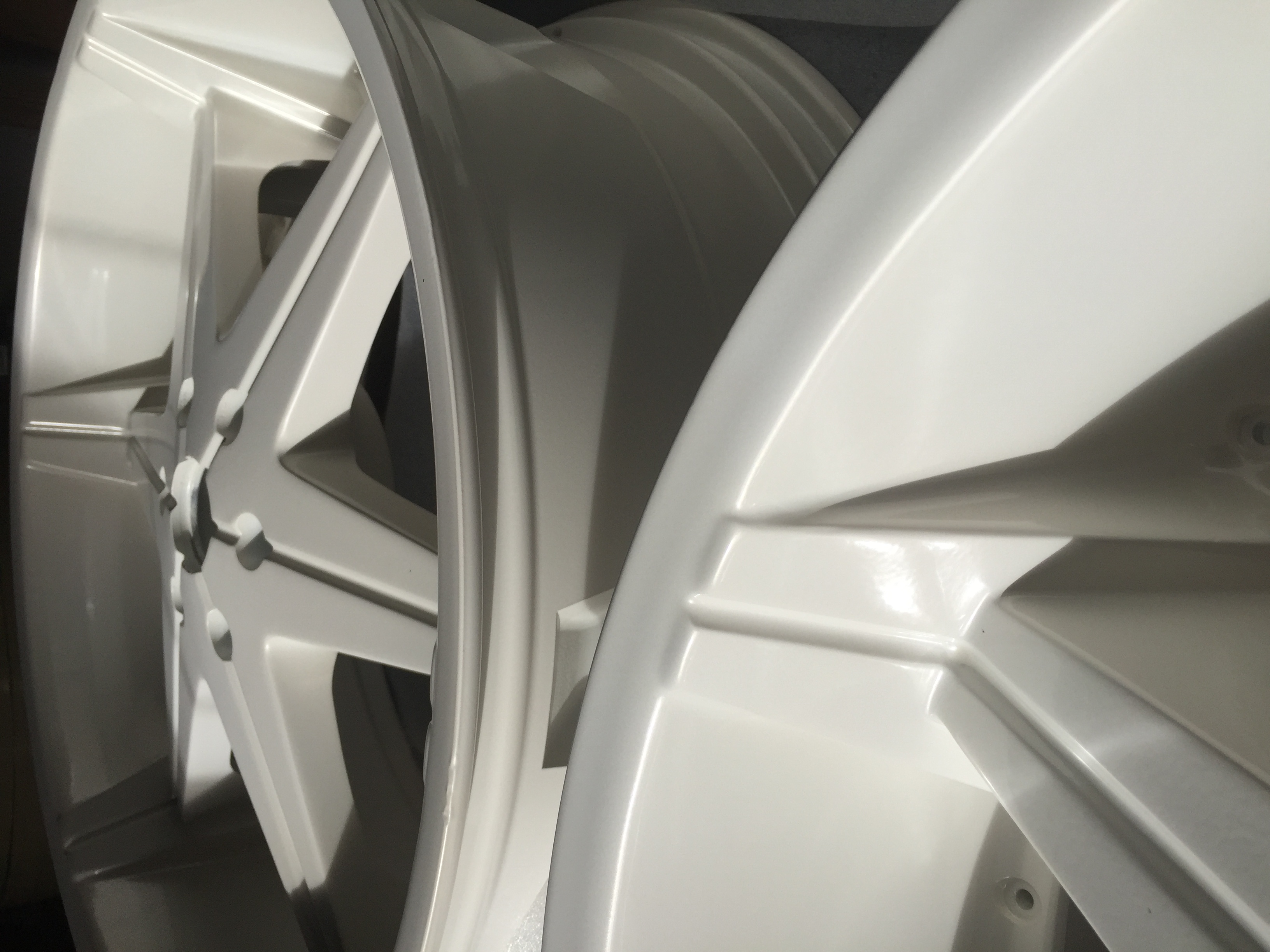 White Wrapped Rims Custom Rims coated in Pearl White | Gallery Project | Prismatic Powders