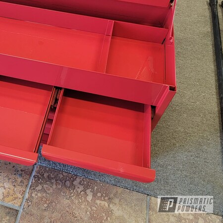 Powder Coating: tool box,Snap-On Toolbox,RAL 3002 Carmine Red