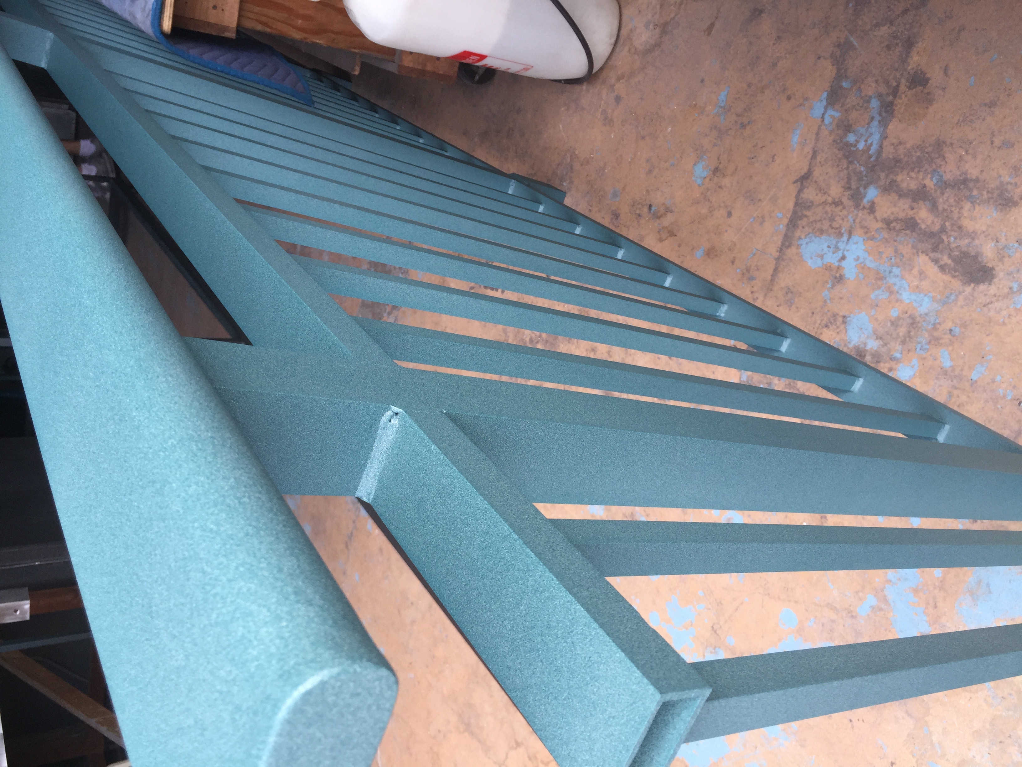 Commercial Railing Coated In Surf Green | Gallery Project | Prismatic ...