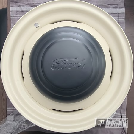Powder Coating: Ford,15" Steel Wheels,Rims,Model A,Vanilla Ice Cream PSS-2725,Wheels