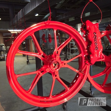 Powder Coating: Powder Coated Motorcycle Rims,Motorcycles,Astatic Red PSS-1738