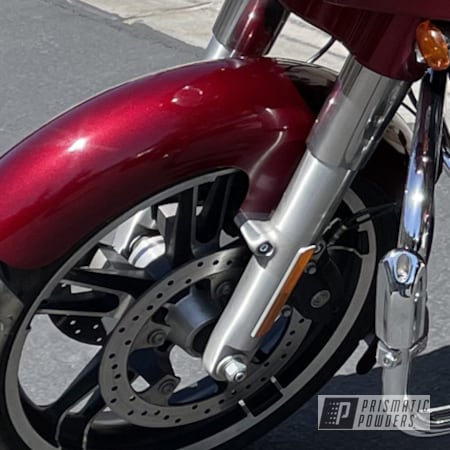 Powder Coating: Fenders,Harley Davidson Velocity Red Sunglo,fender,2 stage,Velocity Sunglo Red,Motorcycles,Color Match,Harley Fender,Harley Davidson,Tinted Clear PPB-5633,2 Stage Application,Velocity Red Sunglo,Street Glide,Illusion Cherry PMB-6905,Harley Front Fender