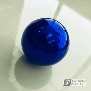 Polished Aluminum Shift Knob Powdered In Intense Blue