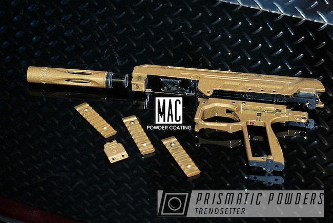 Powder Coating: Paintball Gun,Prismatic Gold HMB-4137,Spyder Paintball Gun