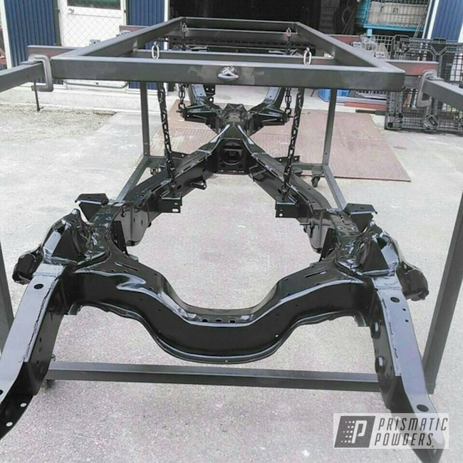 59 Chevy Impala Frame Coated In Ral 9005 A Classic Jet Black Color