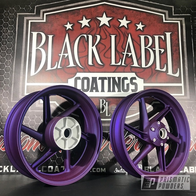 Honda Motorcycle Wheels Coated In Majestic Purple, Super Chrome And Casper Clear